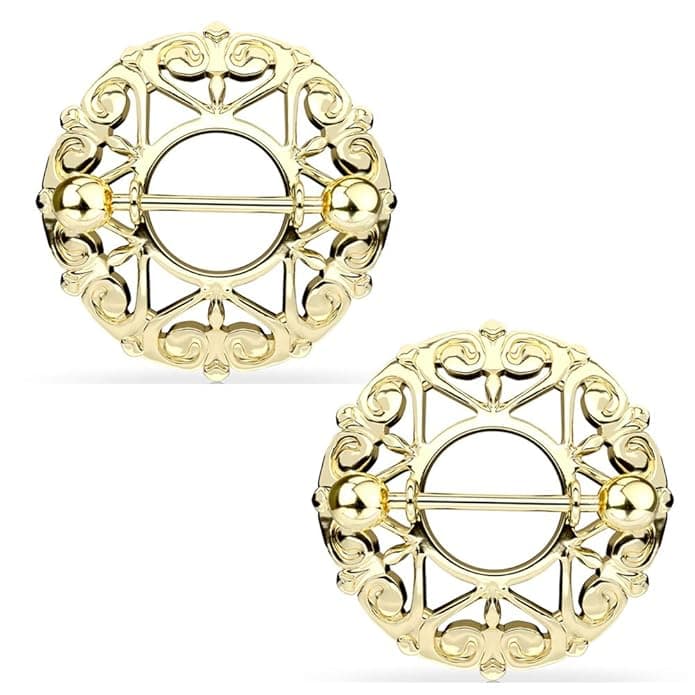 Hart Filigraan Ronde Tepelpiercing Shield per 2