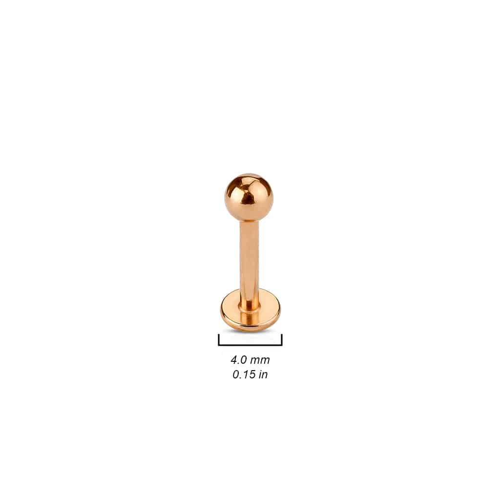 Labret met Roségoudkleurig IP over Chirurgisch Staal - Afbeelding 2