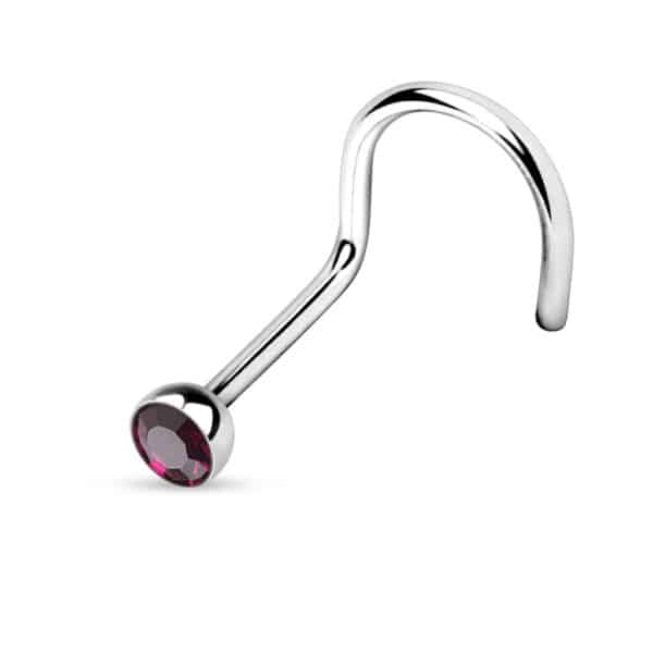 Neus screw met gekleurd kristal in een half balletje - Afbeelding 14