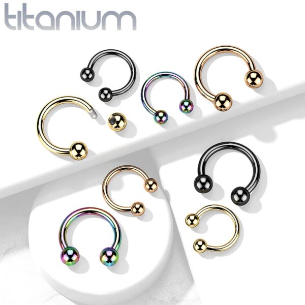 Circular barbell van titanium met coating in verschillende kleuren - Afbeelding 3