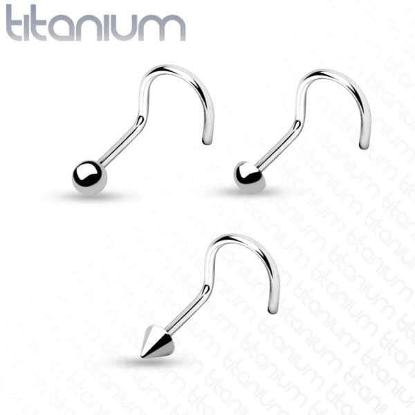 Titanium neus screw piercing met verschillende tops - Afbeelding 2