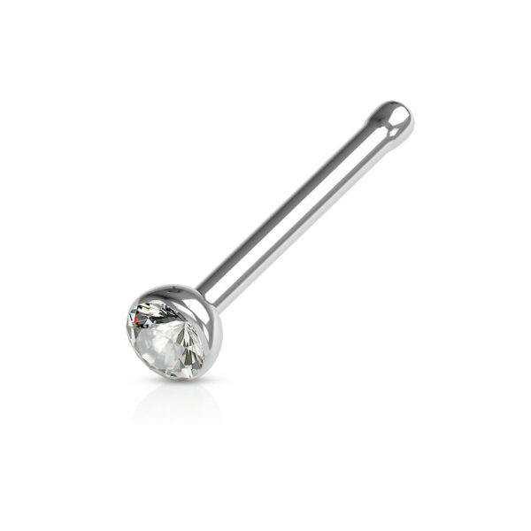 Neus bone piercing met gekleurde steen en press-fit - Afbeelding 6