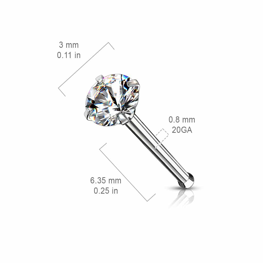 Neus bone piercing met kristal pong-set - Afbeelding 4