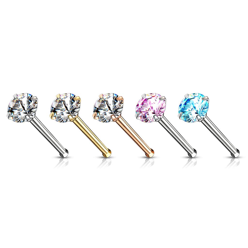 Neus bone piercing met kristal pong-set - Afbeelding 5