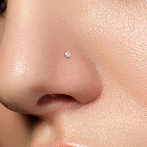 Neus bone piercing met kristal pong-set - Afbeelding 6