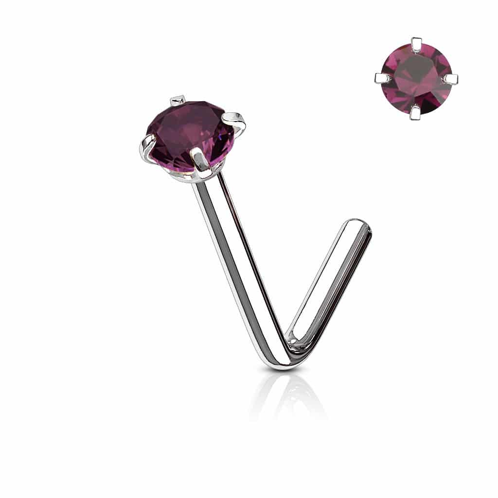 Neus stud met rond kristal in verschillende kleuren - Afbeelding 21