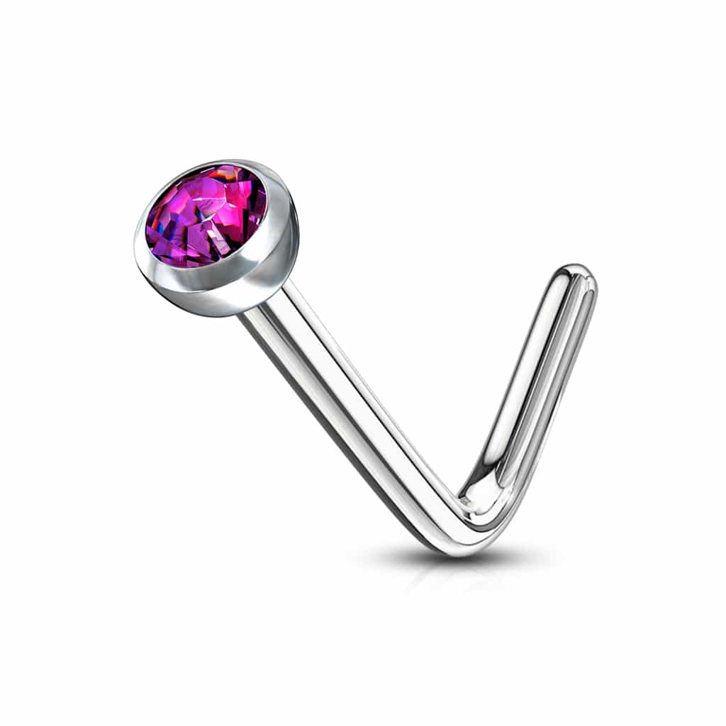Neus stud standaard met rond kristal - Afbeelding 5