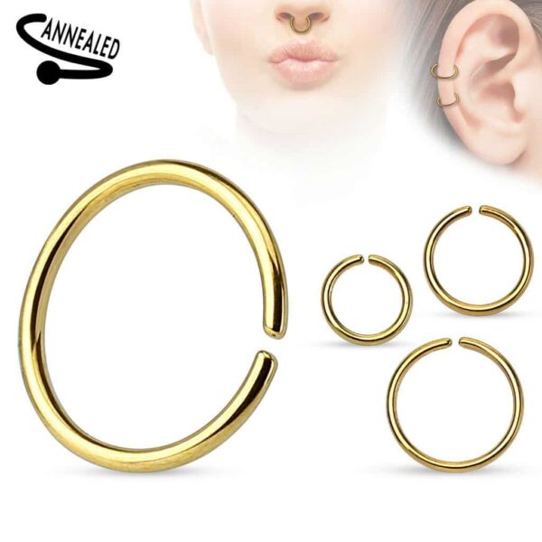 Standaard piercing ring titanium plated in verschillende kleuren - Afbeelding 2