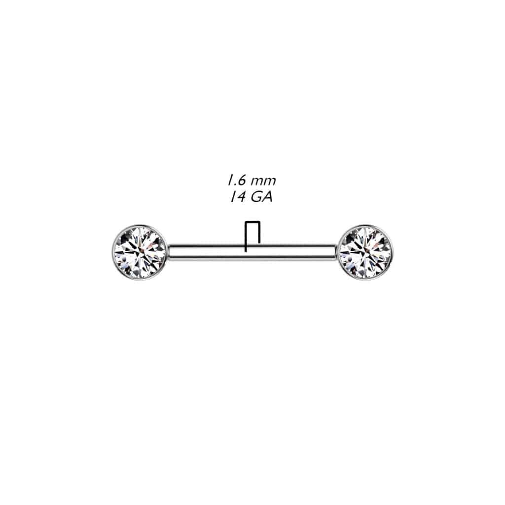 Tepelpiercing met fonkelende zirconia steentjes - Afbeelding 2